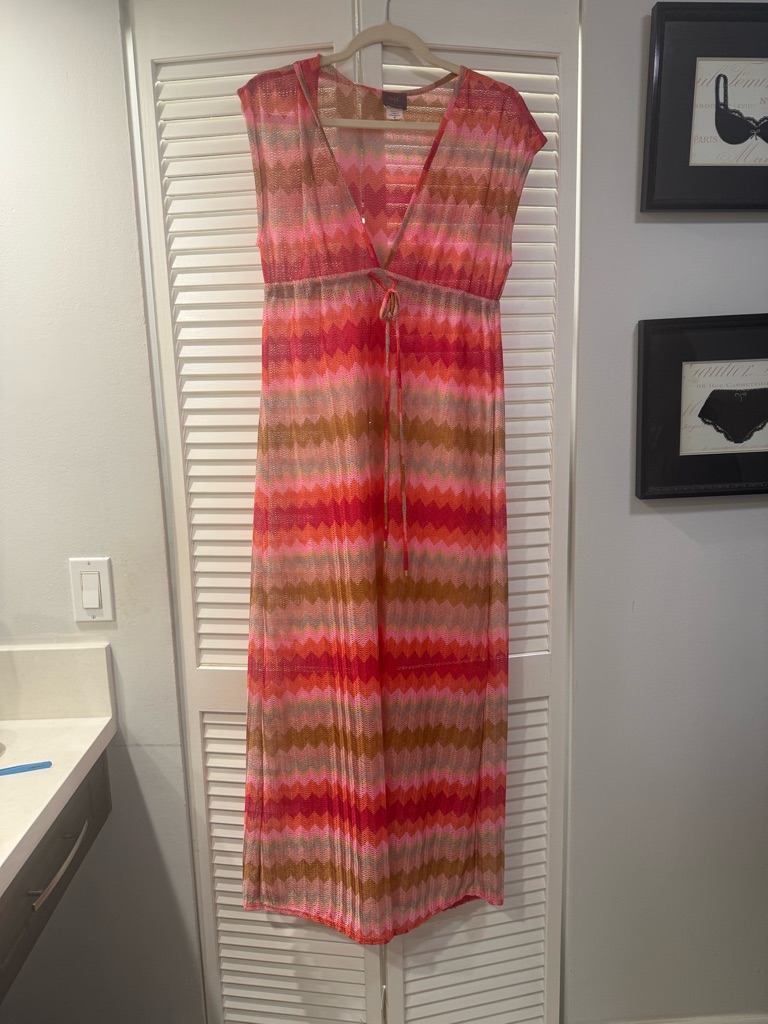 Women's Chevron Maxi Dress In Pink & Brown